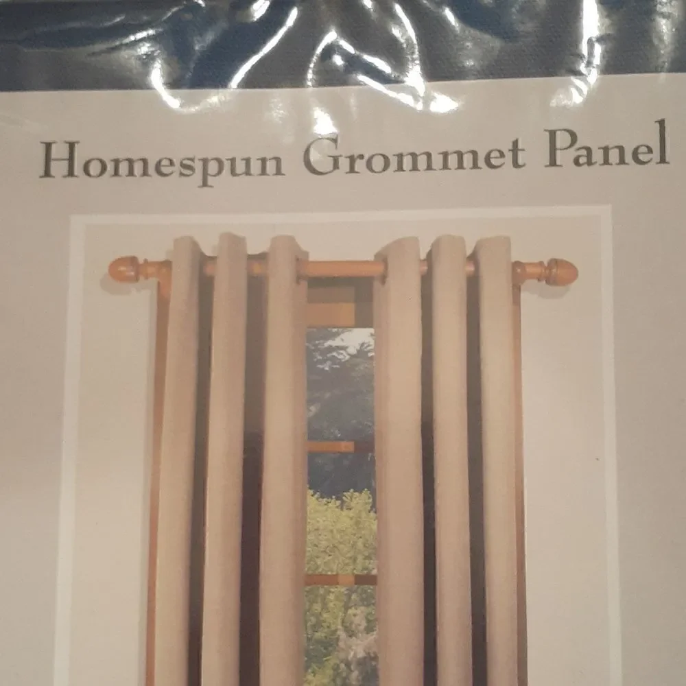 New Denim Homespun Grommet Top Insulated Curtain 40x63 New‎